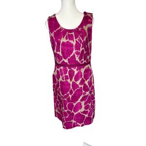 LOFT | Fushia Taupe 100% Cotton Sheath Dress | 8